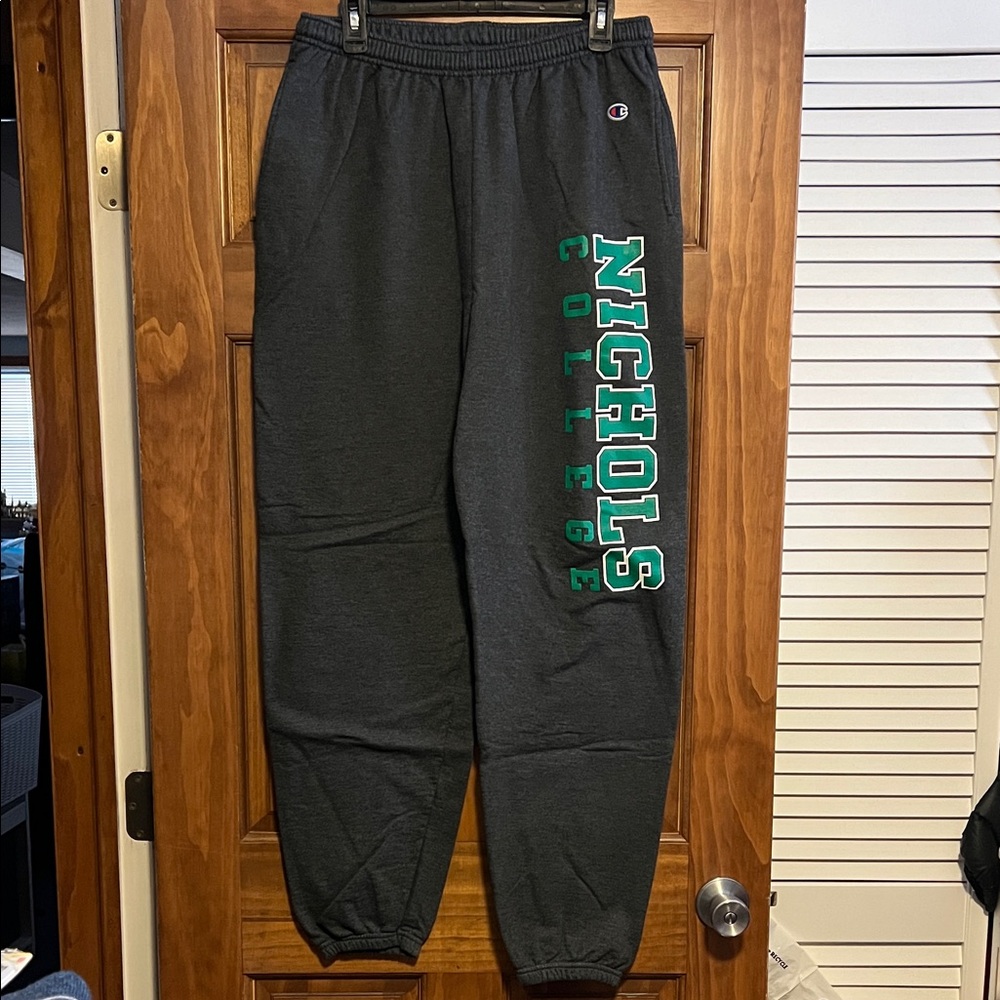 Nichols College Sweatpants 
Elastic Drawstring Waist